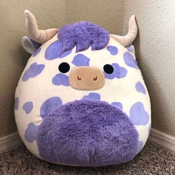 Squishmallows 16" Conway the Purple Spotted Highland Cow Plush Toy